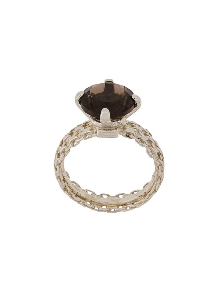 Wouters & Hendrix A Wild Original! Smokey Quartz Chain Ring - Metallic