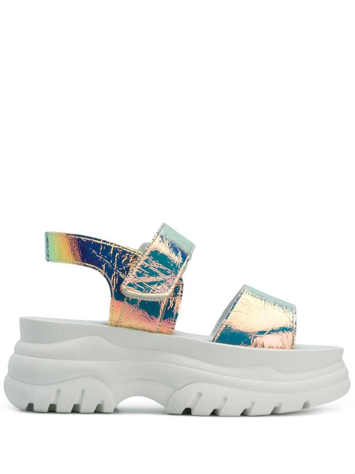 Joshua Sanders Holographic Platform Sandals - Metallic