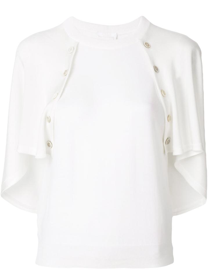 Chloé Capelet Sweater - White