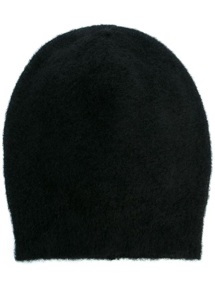 Rick Owens Knitted Beanie, Men's, Black, Polyamide/mohair/wool