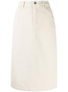 Aspesi High-waisted Denim Skirt - White