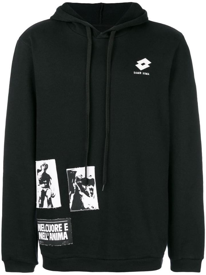 Damir Doma Damir Doma X Lotto Logo Patch Hoodie - Black