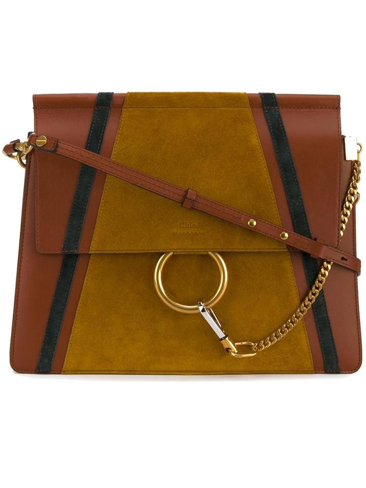 Chloé 'faye' Shoulder Bag, Women's, Brown, Calf Suede/calf Leather