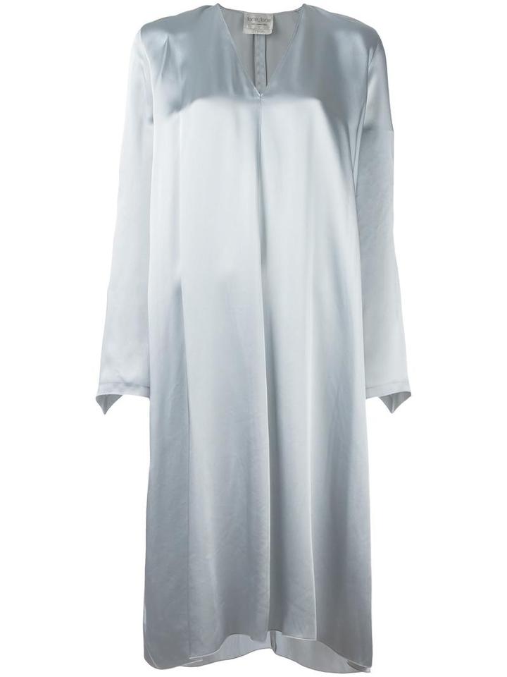 Forte Forte V-neck Dress, Women's, Size: Iii, Blue, Acetate/viscose