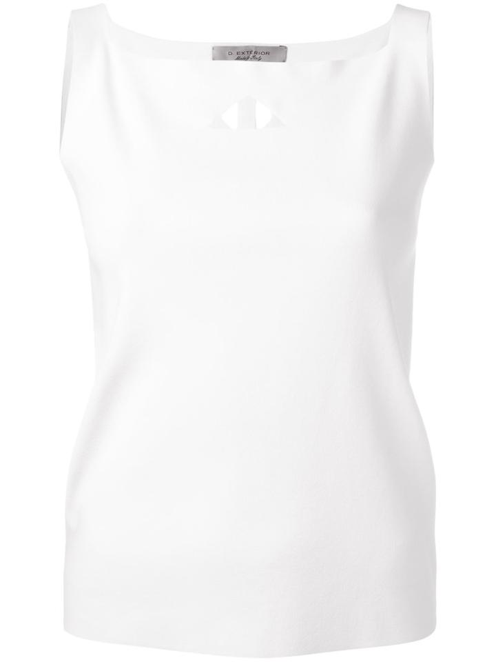 D.exterior Square Neck Top, Women's, Size: Xs, White, Polyester/viscose