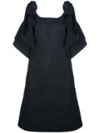 Chloé - Cold Shoulder Bow Detail Dress - Women - Cotton - 40, Blue, Cotton