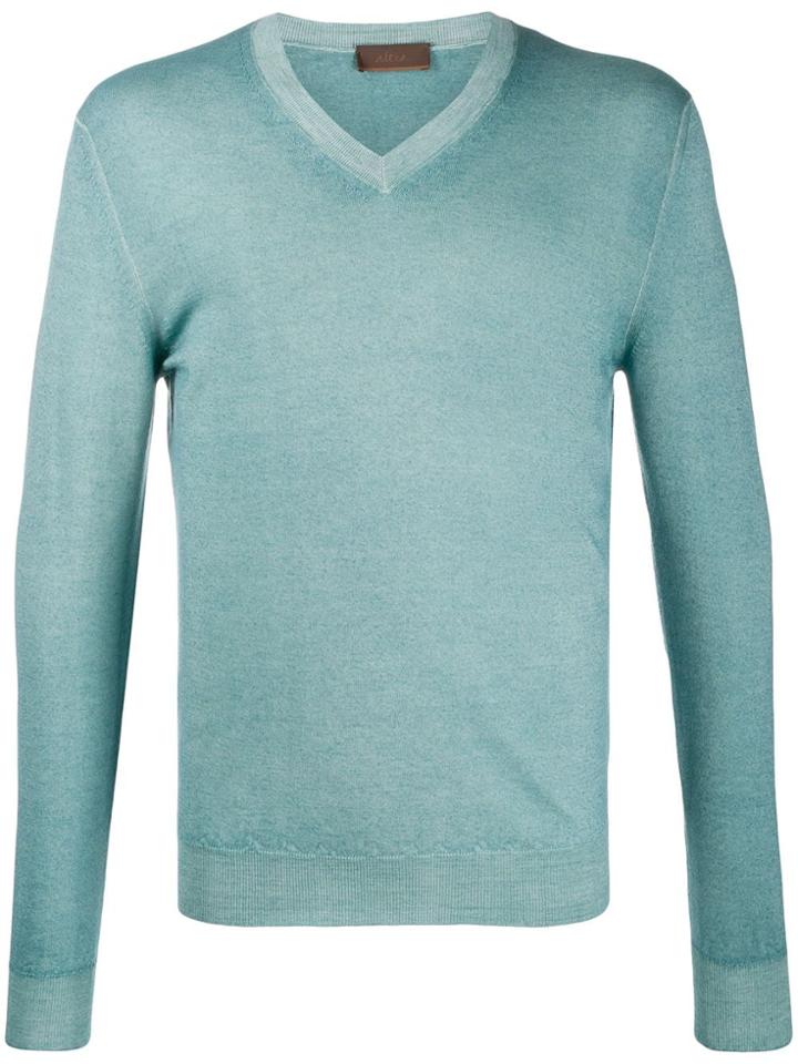 Altea V-neck Slim-fit Jumper - Blue