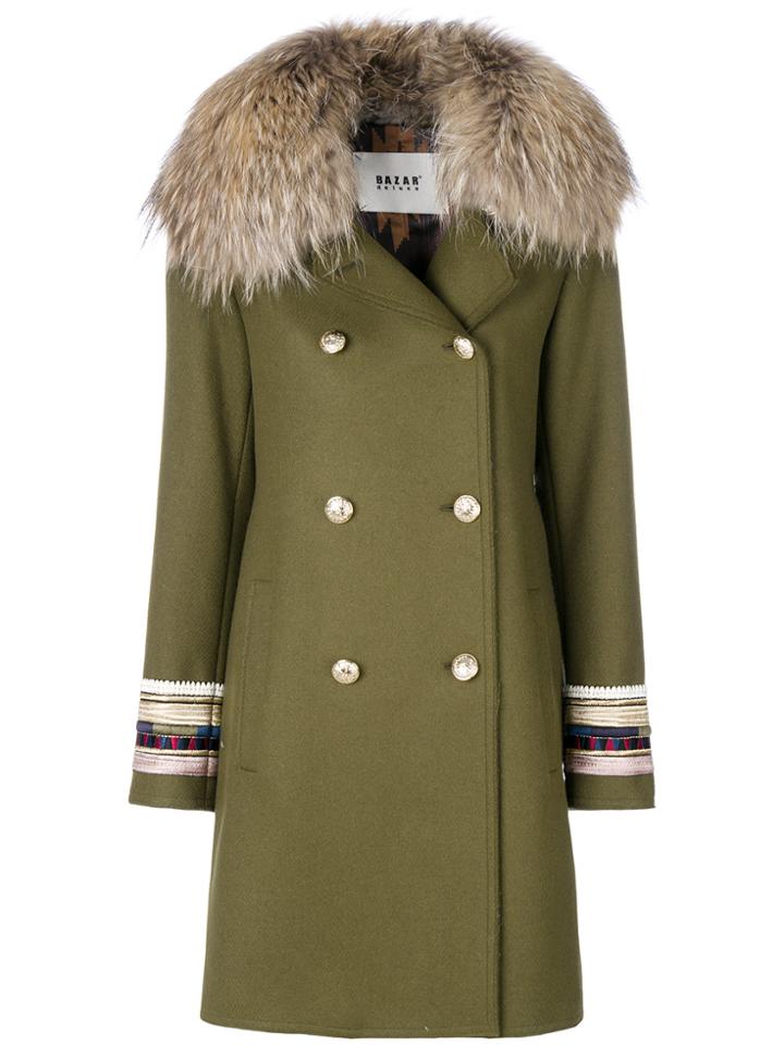 Bazar Deluxe Double Breasted Coat - Green