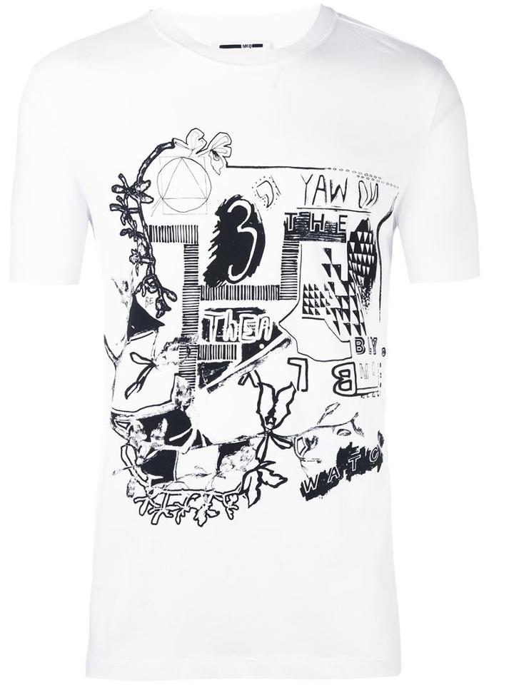 Mcq Alexander Mcqueen Graphic Print T-shirt, Men's, Size: Xxl, White, Cotton