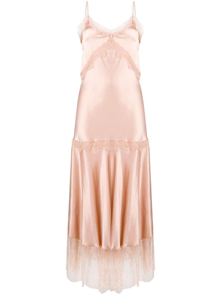 Twin-set Long Lace Embellished Dress - Pink