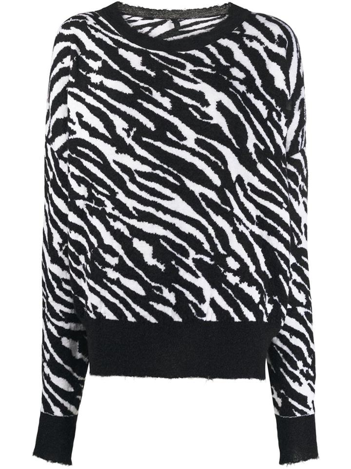 Unravel Project Zebra Print Sweater - Black