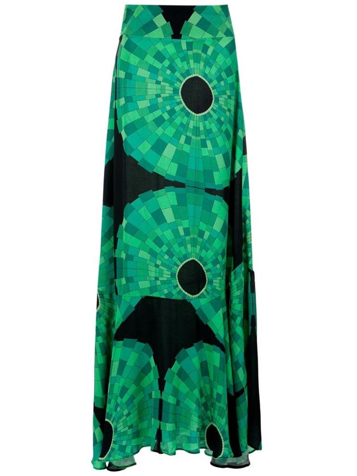 Amir Slama Printed Long Skirt - Verde