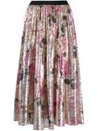 Pinko Sequinned Floral Midi Skirt - Neutrals