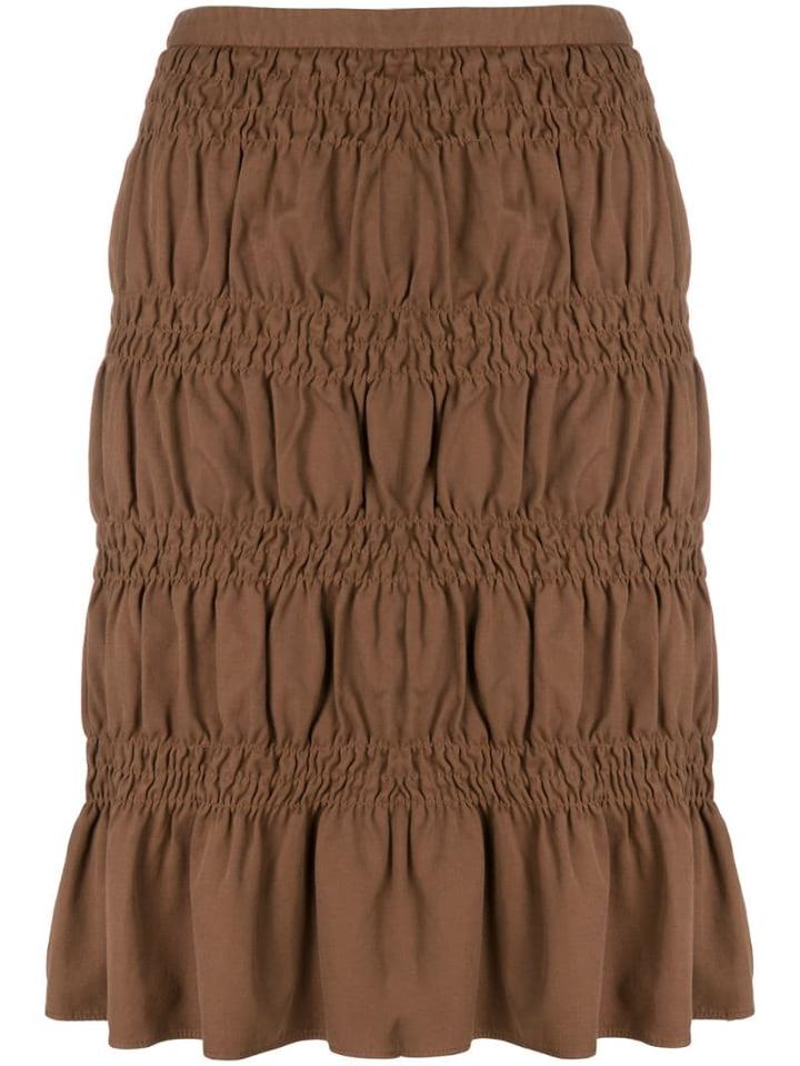 Romeo Gigli Pre-owned Gathered Short Skirt - Brown