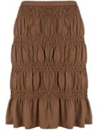Romeo Gigli Pre-owned Gathered Short Skirt - Brown