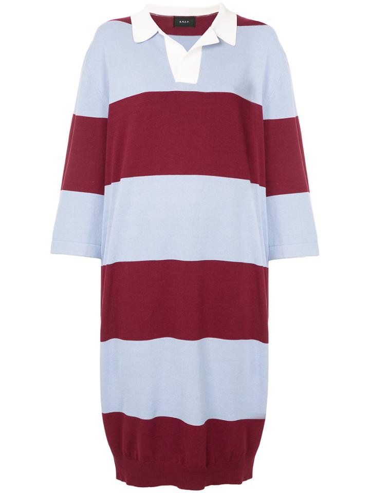G.v.g.v. Oversized Striped Rugby Shirt Dress - Blue