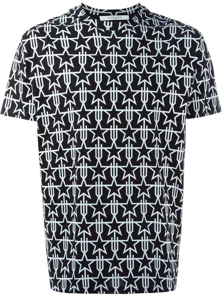 Givenchy Star Print T-shirt, Men's, Size: M, Black, Cotton