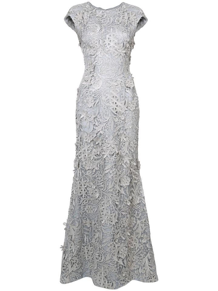J. Mendel Guipure Lace Gown - Grey