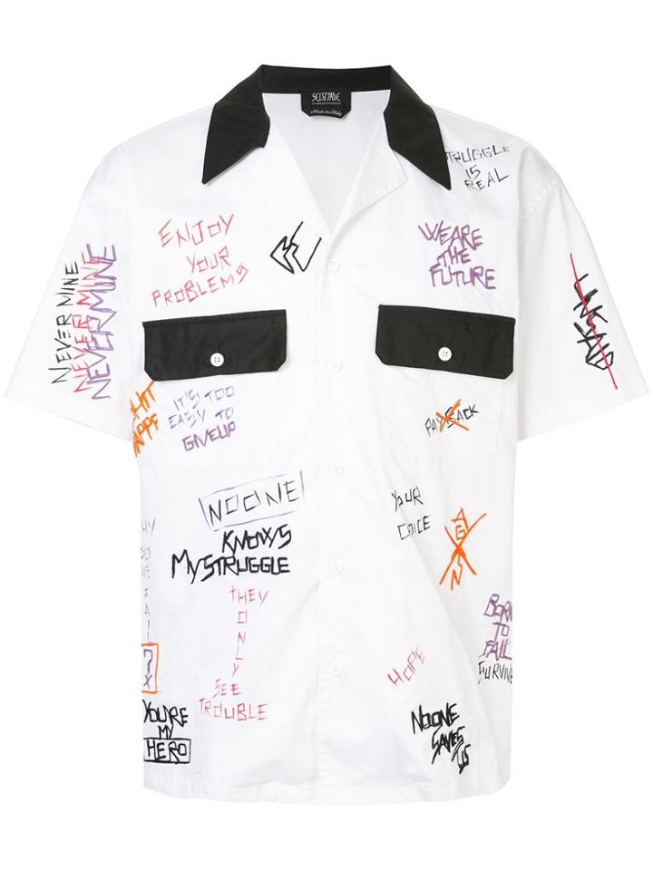 Selfmade By Gianfranco Villegas Hand-painted Oversized Bowling Shirt -