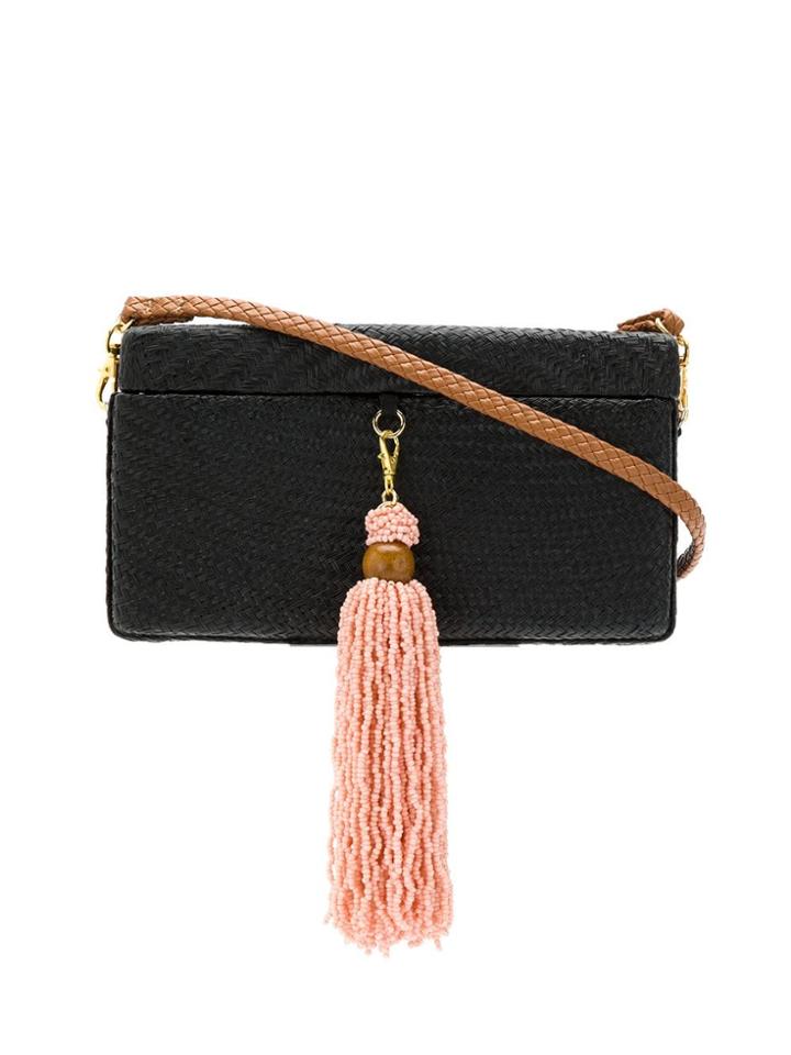 Serpui Tassel Detail Clutch - Black