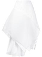Maurizio Pecoraro Asymmetric Mesh Skirt - White