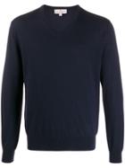 Canali V-neck Cashmere Jumper - Blue
