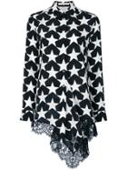 Givenchy Lace Hem Star Print Shirt - Black