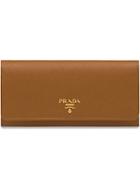 Prada Saffiano Leather Continental Wallet - Brown