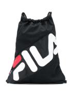 Fila Logo Print Mesh Backpack - Black