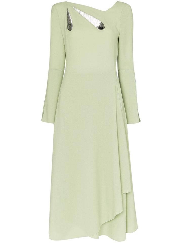 Roland Mouret Oreti Cut-out Detail Asymmetric Wool Dress - Green