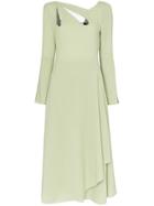 Roland Mouret Oreti Cut-out Detail Asymmetric Wool Dress - Green