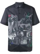 Lanvin Scene Print Shirt, Men's, Size: 40, Black, Cotton