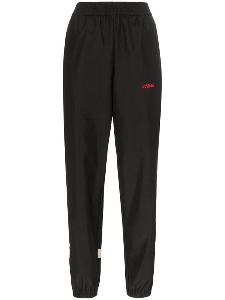 Heron Preston Nylon Logo Tag Elasticated Trackpants - Black