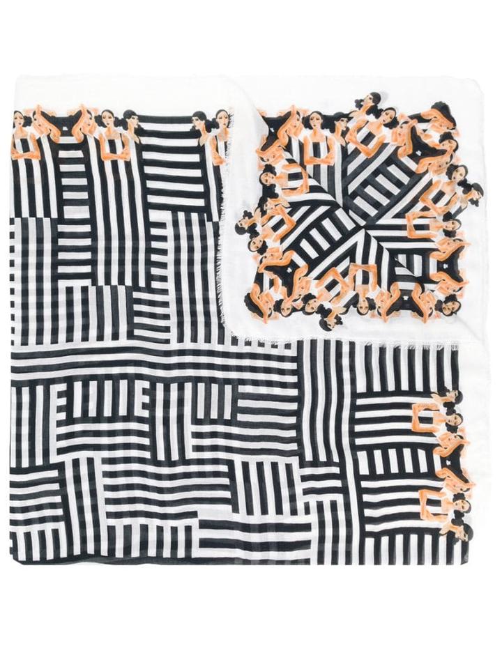 Faliero Sarti Geometric Print Scarf - Black