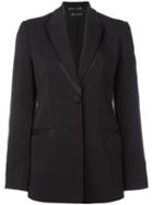 Versace Satin-trimmed Tuxedo Jacket, Women's, Size: 48, Black, Silk/spandex/elastane/acetate/viscose