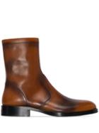 Givenchy Cruz Crackle Zip-up Ankle Boots - Brown