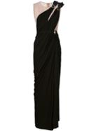 Lanvin Overlay Draped Evening Dress