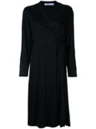 Astraet - Wrap Dress - Women - Cupro - One Size, Black, Cupro