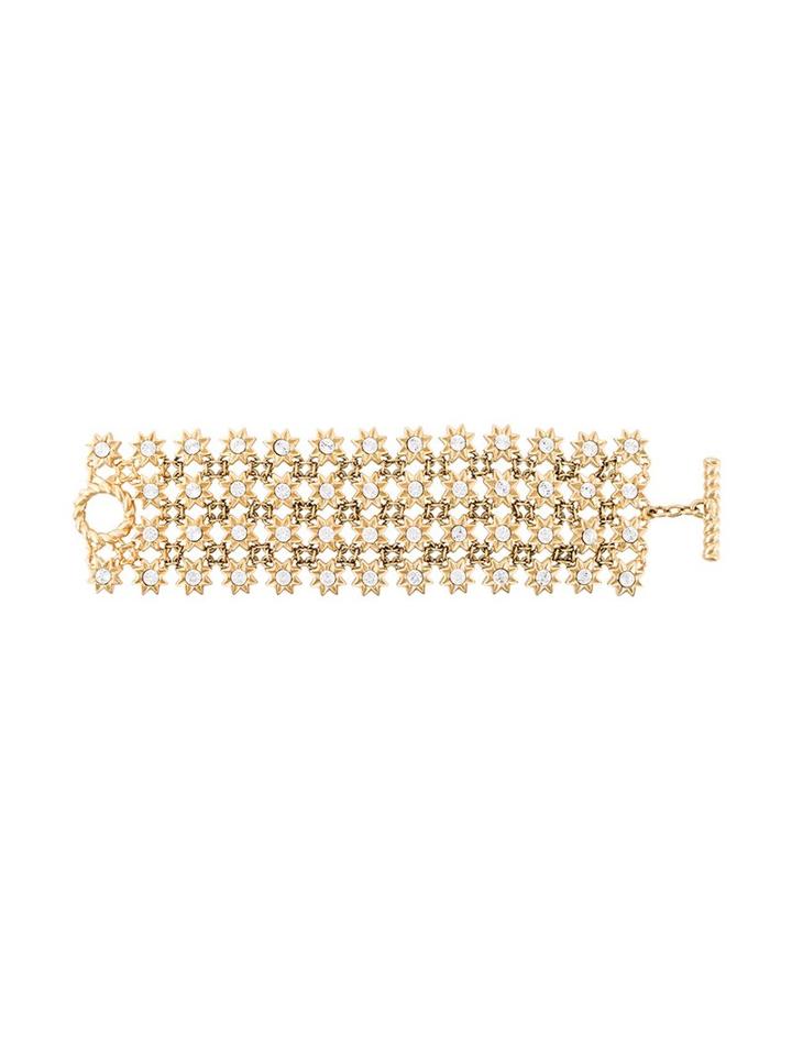 Christian Dior Vintage Star Row Wide Bracelet