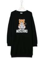 Moschino Kids Logo Print Sweatshirt Dress - Black