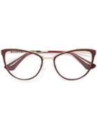 Prada Eyewear Cat Eye Glasses, Red, Acetate/metal