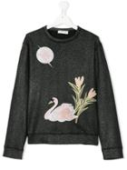 Stella Mccartney Kids Teen Swan Embroidered Sweatshirt - Black