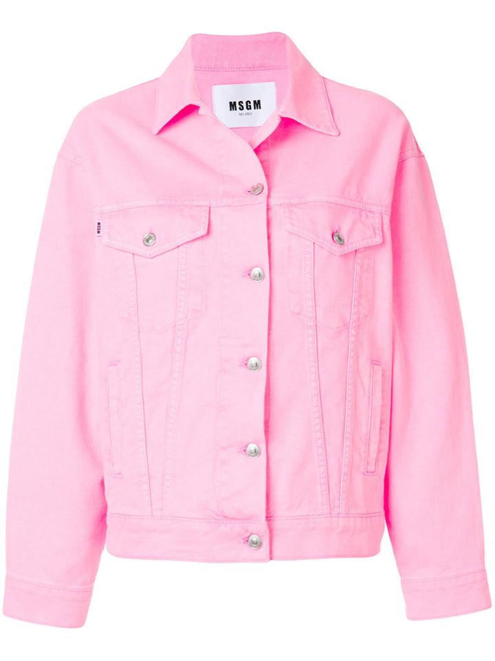 Msgm Denim Jacket - Pink & Purple