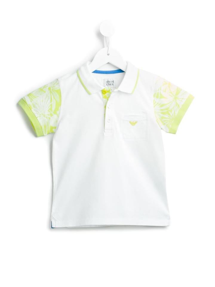 Armani Junior Hawaiian Sleeve Polo Shirt