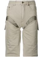 Y / Project Cut Out Denim Shorts - Nude & Neutrals