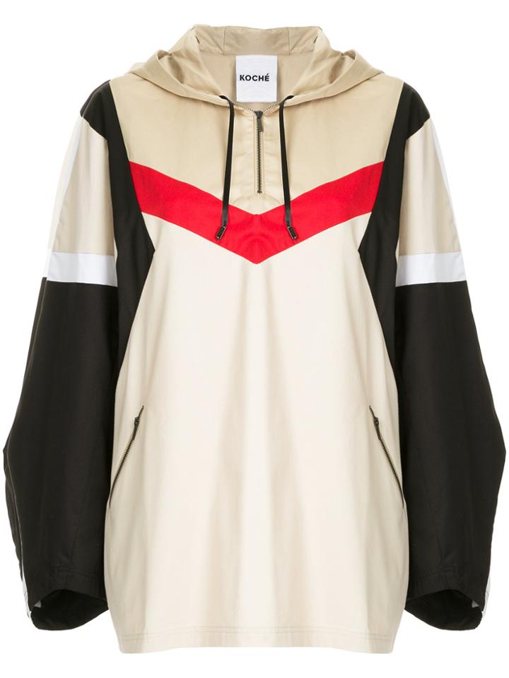 Koché Colour Block Hoodie - Brown