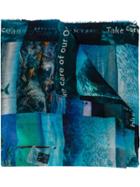 Faliero Sarti Oversized Ocean Print Scarf - Blue