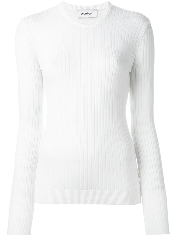 Courrèges Ribbed Knitted Top, Women's, Size: 1, Nude/neutrals, Merino