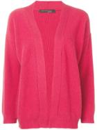 Incentive! Cashmere Open Front Cashmere Cardigan - Red