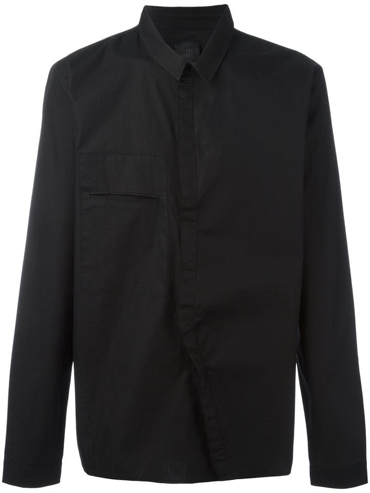 Thom Krom Off-centre Fastening Shirt, Men's, Size: Large, Black, Cotton